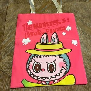 Labubu Pink Graphic Tote Bag